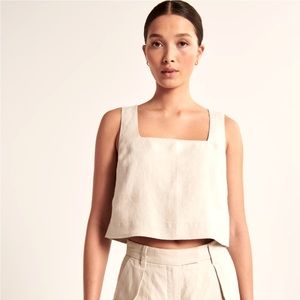 NWT Abercrombie + Fitch - The Linen Collection - Crop Top